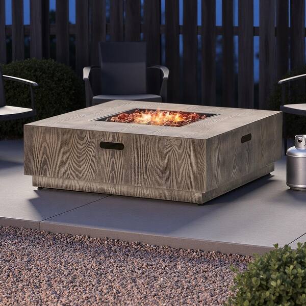 39-inch WELLINGTON Square Iron Wood Pattern Fire Pit - 50,000 BTU with ...