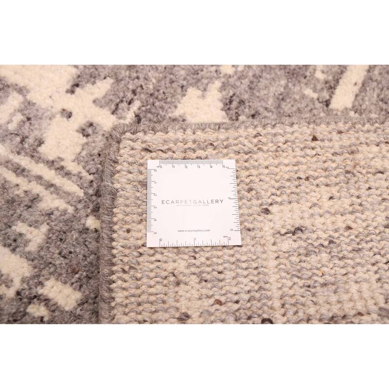 ECARPETGALLERY Hand-knotted Elysian Dark Grey Wool Rug - 7'11 x 9'11