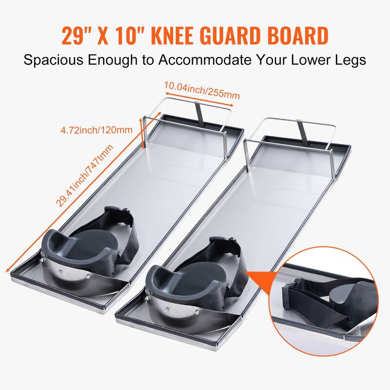 UIMOSO Concrete Knee Boards Stainless Steel, 30'' x 10'' Concrete Sliders, Knee Boards For Concrete, Concrete Knee Pads
