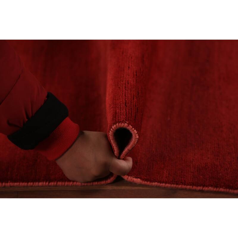 Gabbeh Modern Area Rug Handmade Oriental Red Wool Carpet - 5'6" x 7'10"