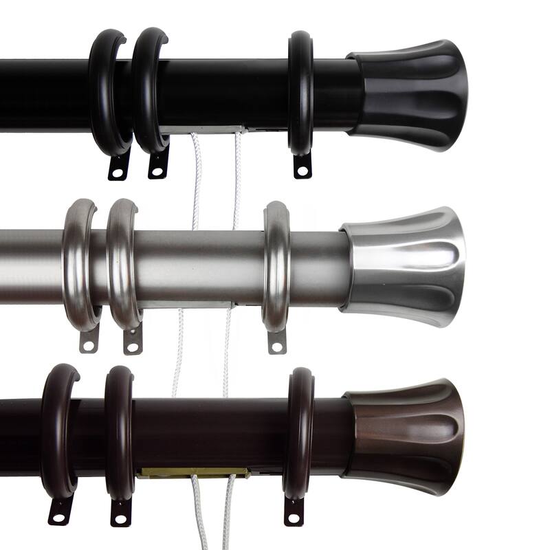 InStyleDesign Flare Decorative Traverse Rod with Rings Center Open