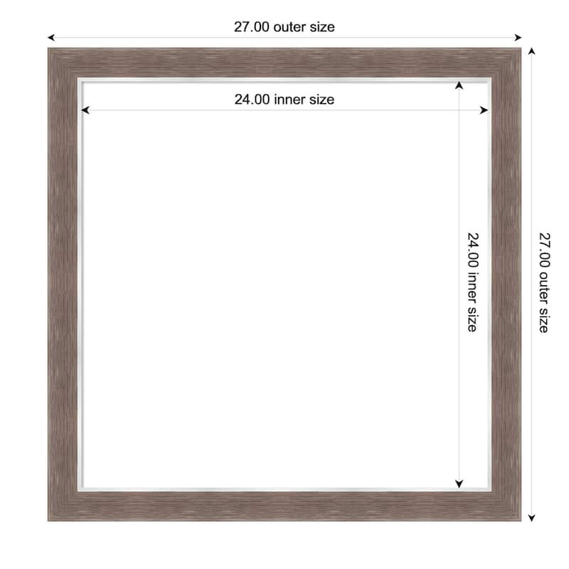 Amanti Art Noble Mocha Framed Dry Erase Magnetic Board - 27 x 27 in