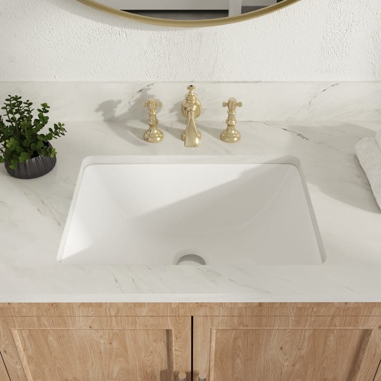 DeerValley Ursa Vitreous China Undermount Bathroom Sink with Overflow
