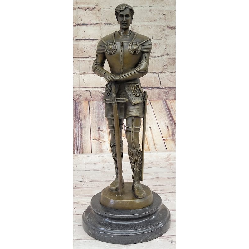 Saint Joan Of Arc Bronze Metal Sculpture Statue French History Figurine Decor