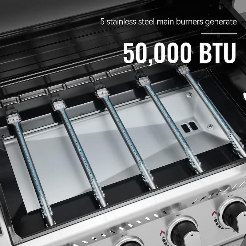 Royal Gourmet GA5401T 5-Burner Gas Grill with Sear & Side Burner