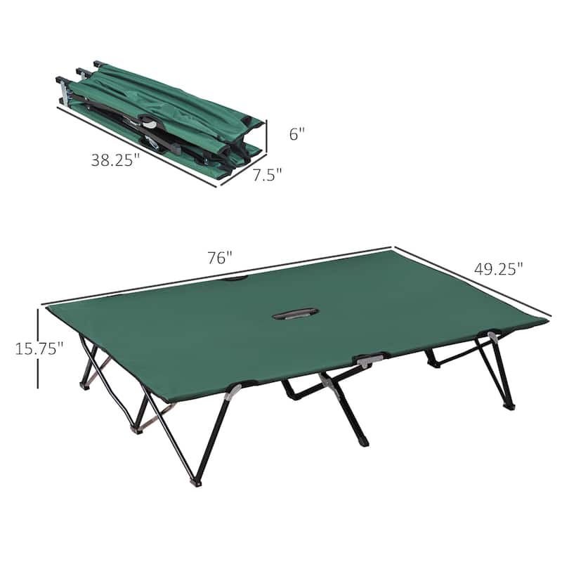 Folding Camping Cot for 2 Person with Carry Bag
