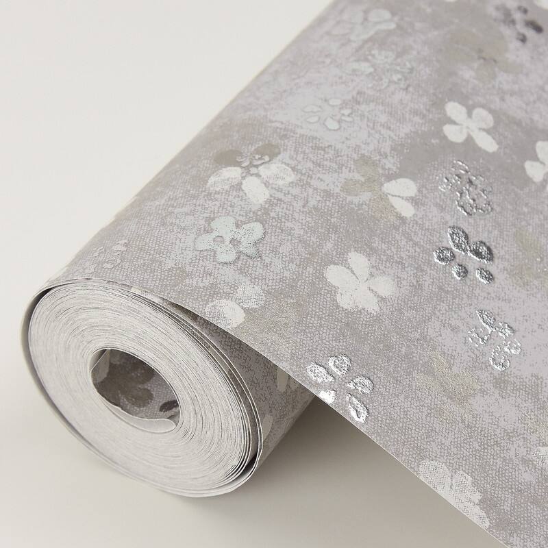 Brewster Cosima Grey Miniature Floral Wallpaper - 27in x 324in x 0.025in