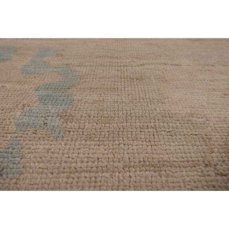 Vegetable Dye Oushak Area Rug Handmade Floral Wool Carpet - 9'2" x 12'2"