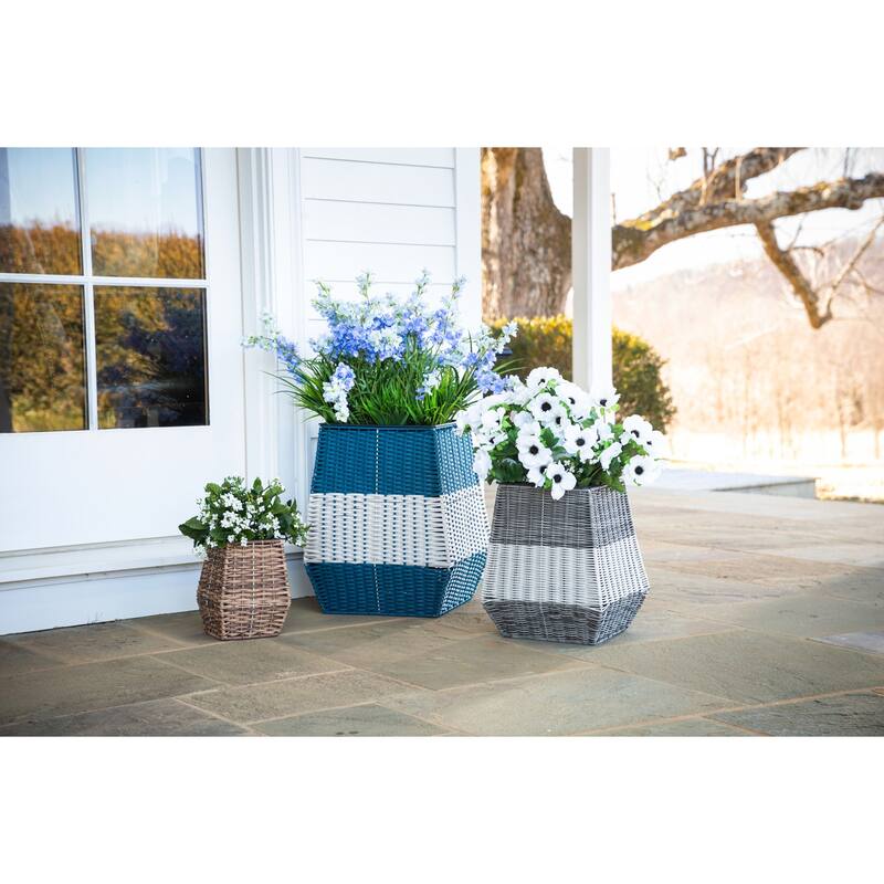 High Resin Wicker Planter (Set of 3)