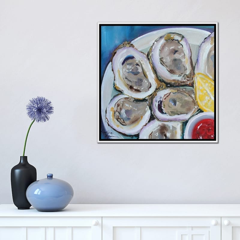 iCanvas "Oysters On The Half Shell" by Kristine Kainer Framed Canvas Print