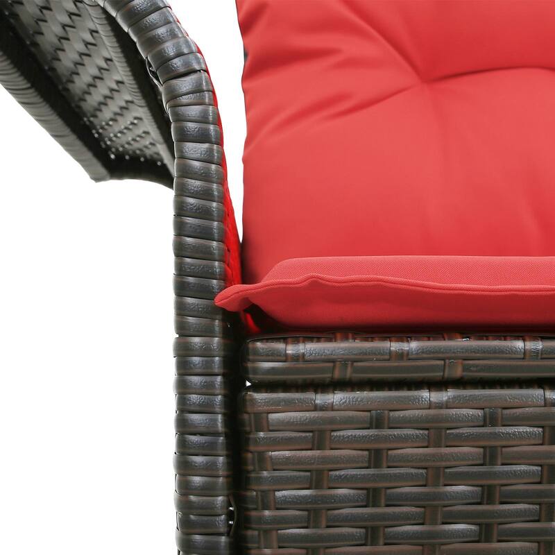 vidaXL 2-Seater Garden Sofa with Cushions Black/Brown/Grey Poly Rattan
