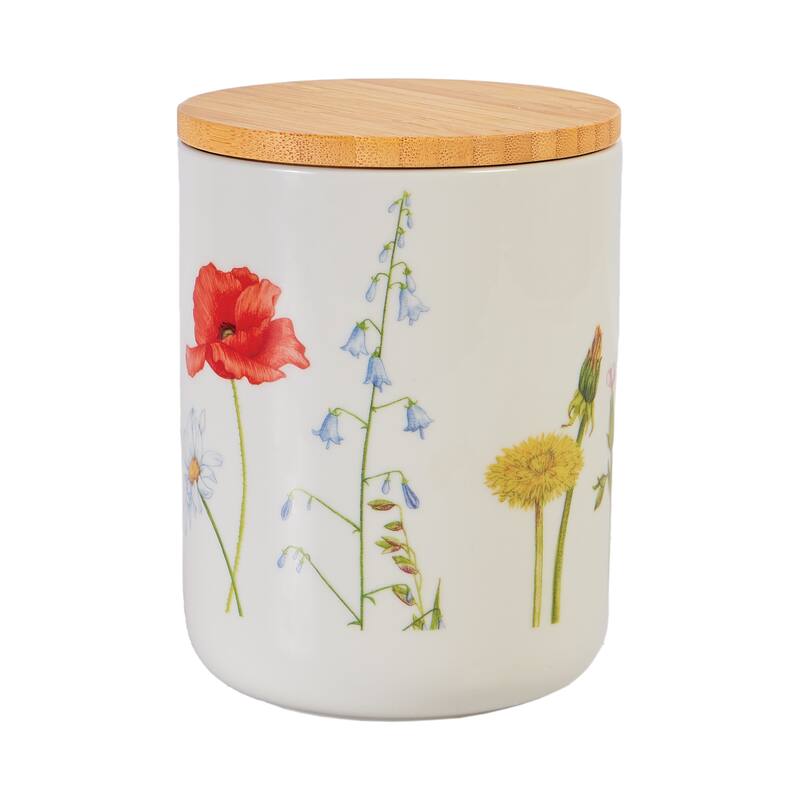 Storage Canisters With Bamboo Lids 2 Piece Set Wildflower - 12