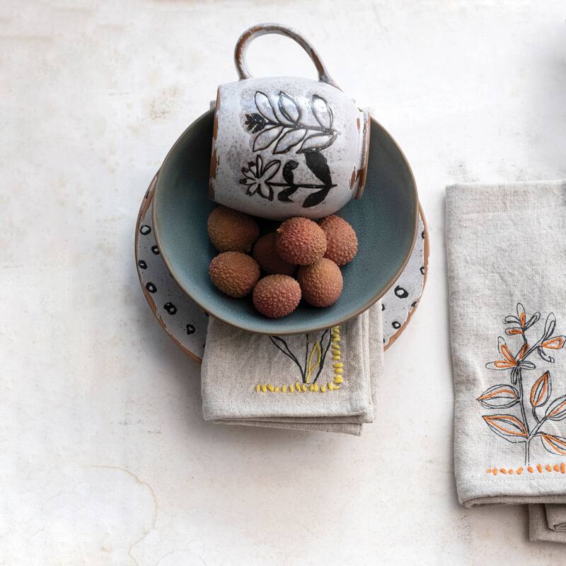 Stoneware Mug with Reactive Glaze and Various Mug Shapes - 5.3"L x 4.0"W x 4.0"H