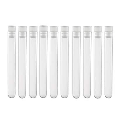 50 Pcs Centrifuge Test Tubes Round Bottom Polystyrene with White Cap 13 x 100mm