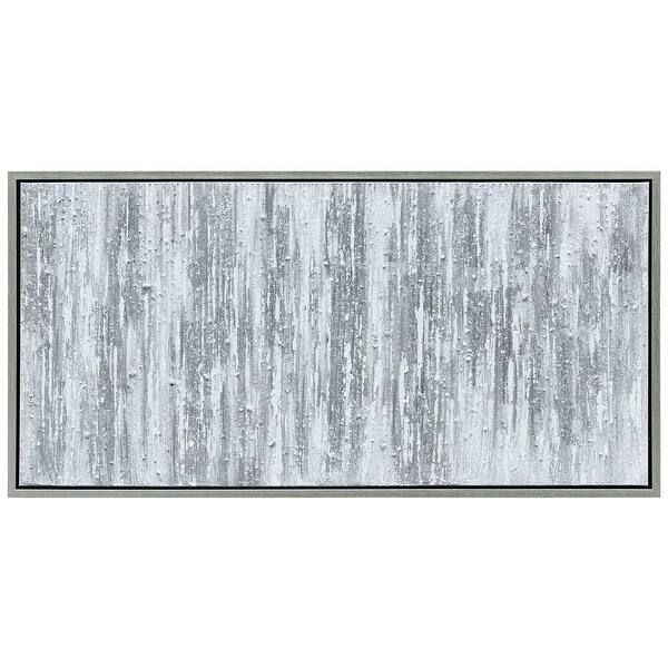 Silver Abstract Textured Metallic Hand Painted Wall Art Bed Bath
