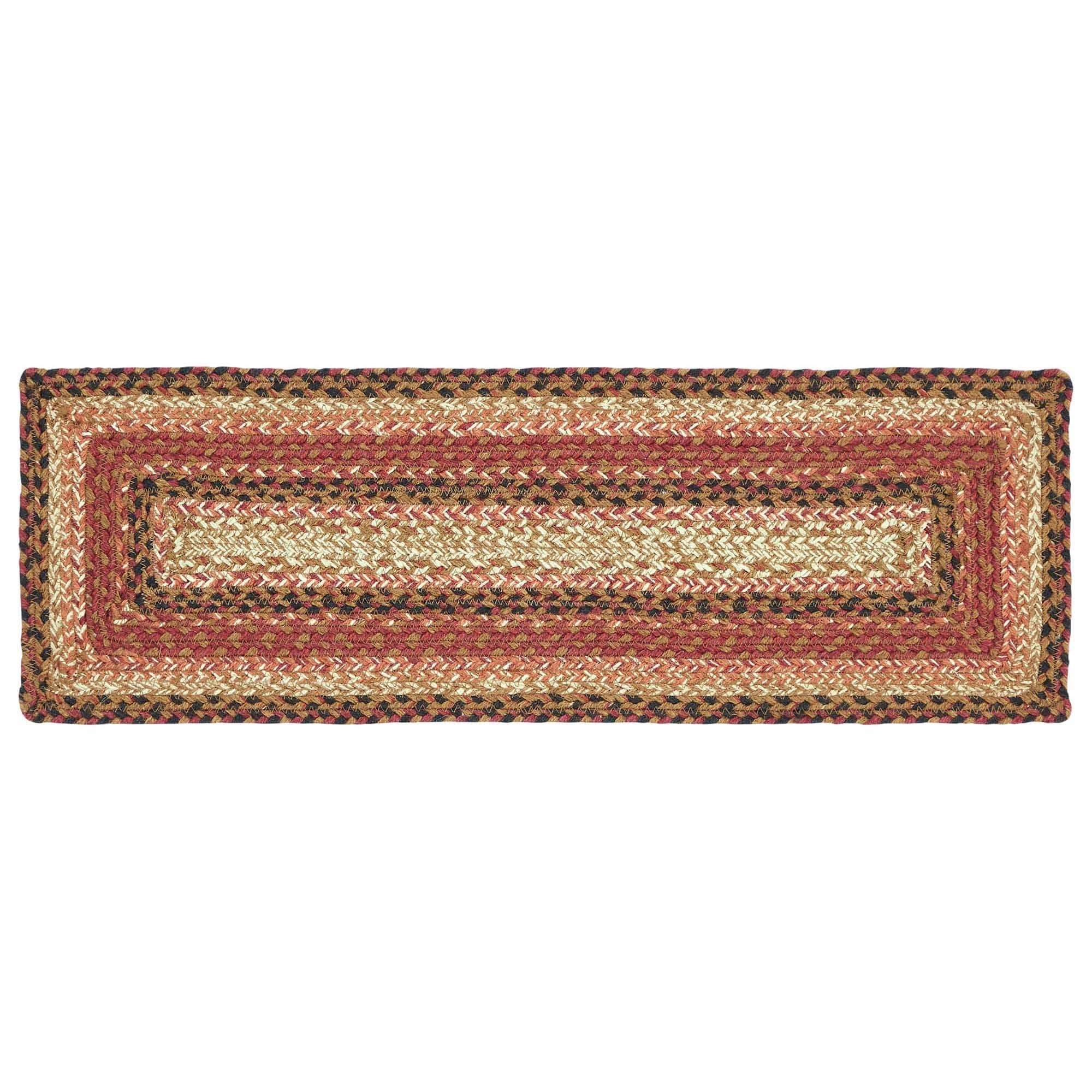 Ginger Spice Jute Stair Tread Rect Latex 8.5x27 - 8.5x34