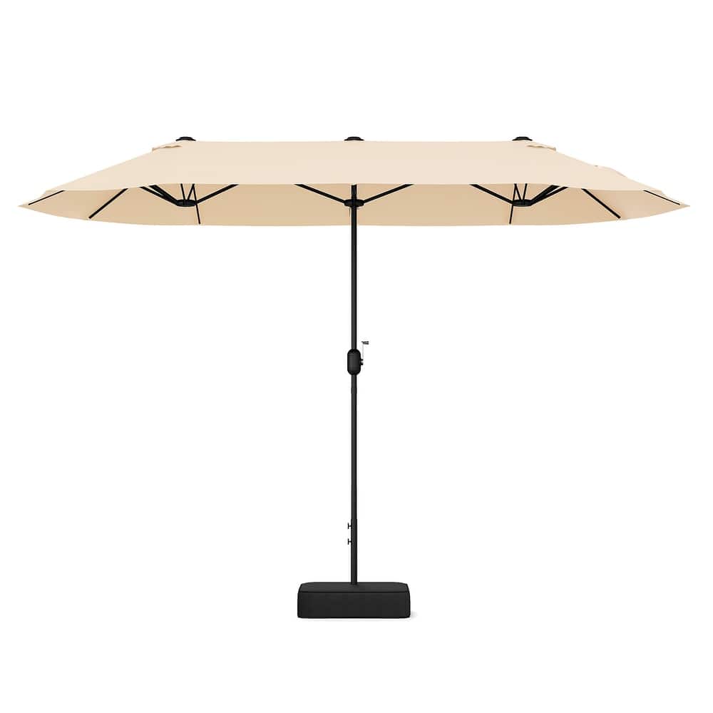 Gymax 13FT Double-sided Patio Umbrella w/ Crank Handle Umbrella Base