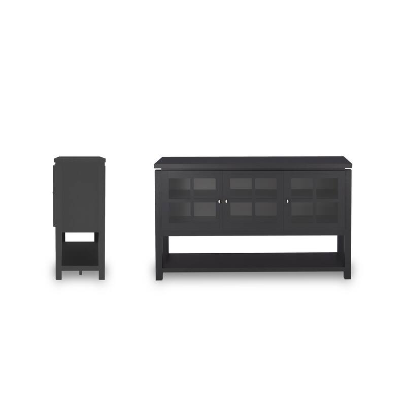 DH BASIC Modern Farmhouse 59" Windowpane Cabinet Buffet by Denhour