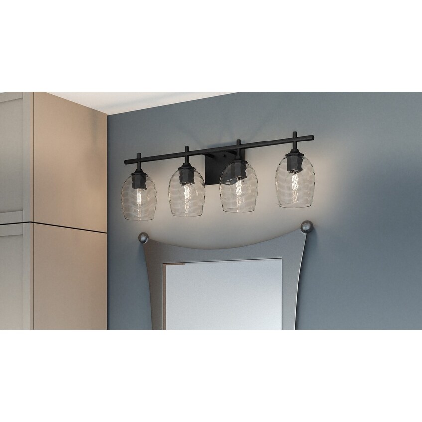 Matte Black Four Light Bath from the Lucy Collection - Overstock