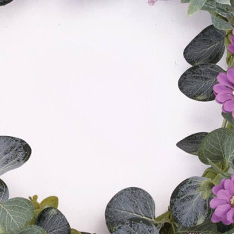 HomeRoots 22" Green And Purple Daisy And Thistle Artificial Wreath