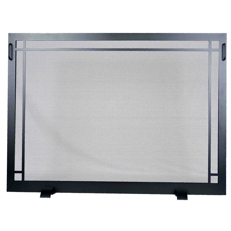 Fireplace Screen Craftsman Design 43 X 32 Textured Black