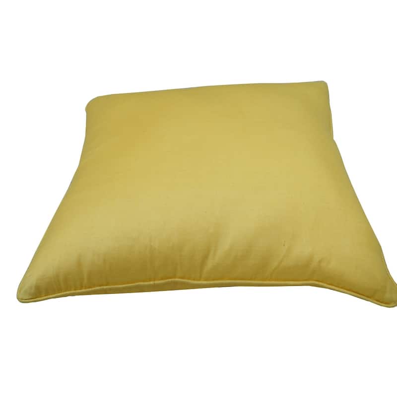 Home&Manor Premium Silk Throw Pillow 18" Yellow