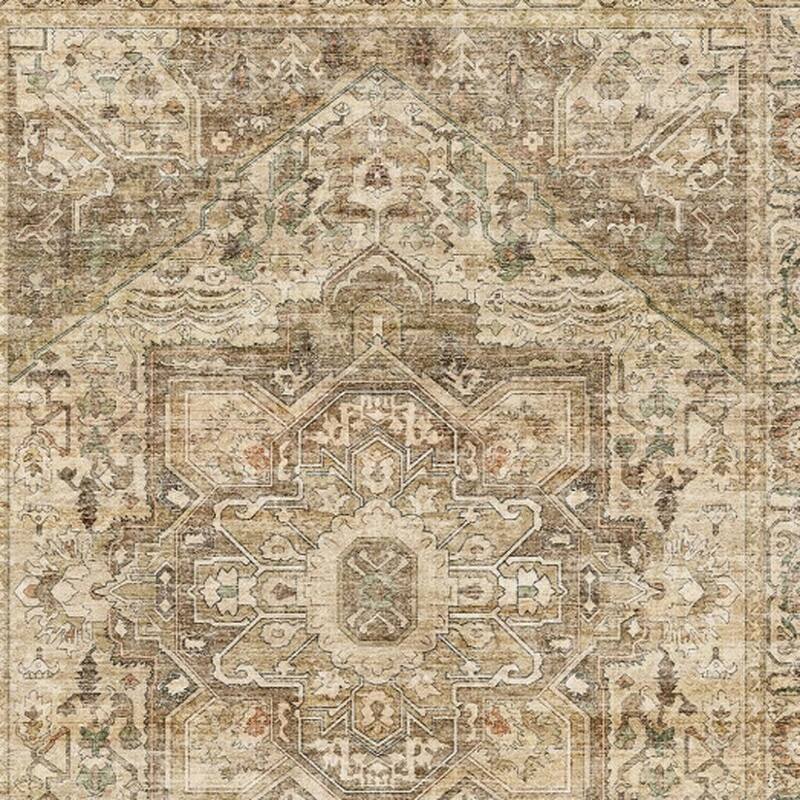 HomeRoots Floral Medallion Traditional Rectangle Area Rug