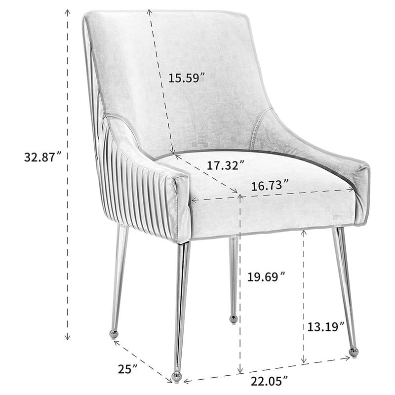 SEYNAR Modern Glam Velvet Dining Chair Set of 8 for Dining Room, Tufted Vanity Chair for Living Room (no table)