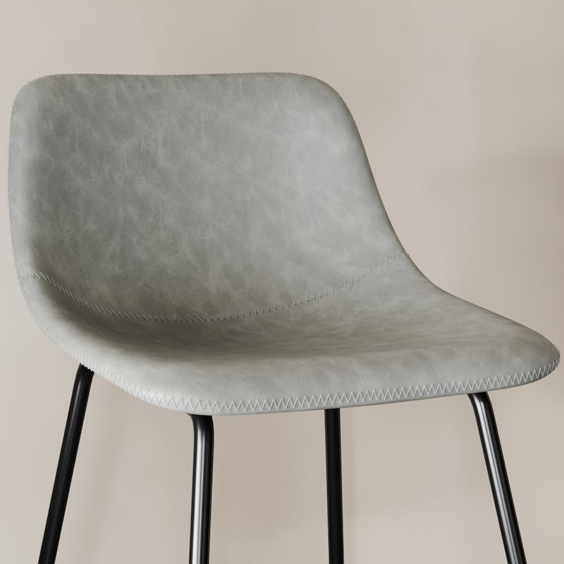 Modern 30.in Bar Height Bar Stool with PU Leather and Metal Frame Barstools for Kitchen Island