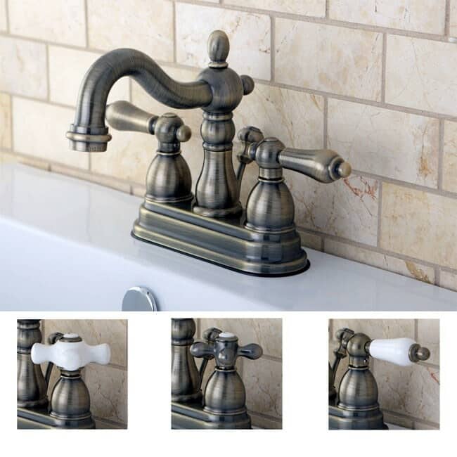 Kingston Brass Victorian High Spout Vintage Brass Bathroom Faucet
