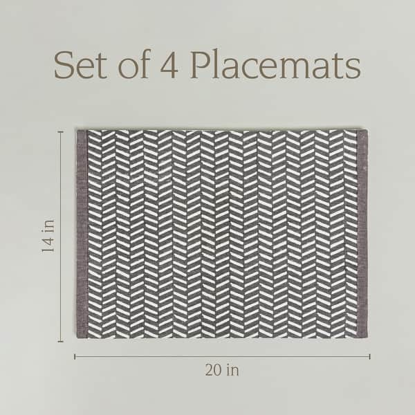 dimension image slide 0 of 9, over&back Hand-Blocked 100% Cotton Placemats - Machine Washable - Set of 4