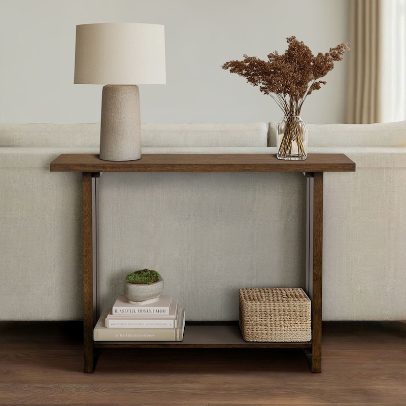 Martha Stewart Shiloh Console Table - 47.75"W x 16.75"D x 34"H - 47.75"W x 16.75"D x 34"H - Brown