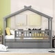 preview thumbnail 2 of 4, Twin Size Wooden House Bed, Gray