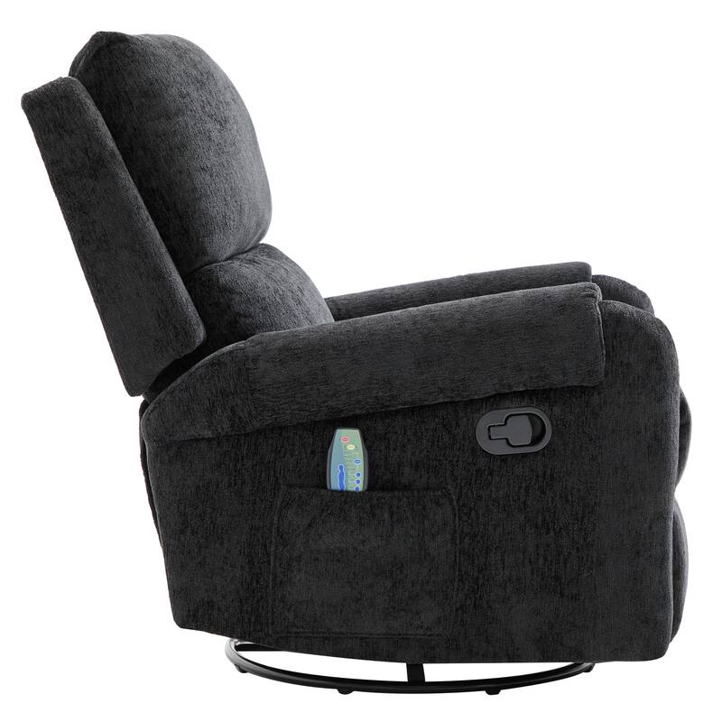 Manual Recliner Massage Recliner Chair Nursery Recliner Chair Swivel Rocker Recliner Sofa with a Side Storage Pocket