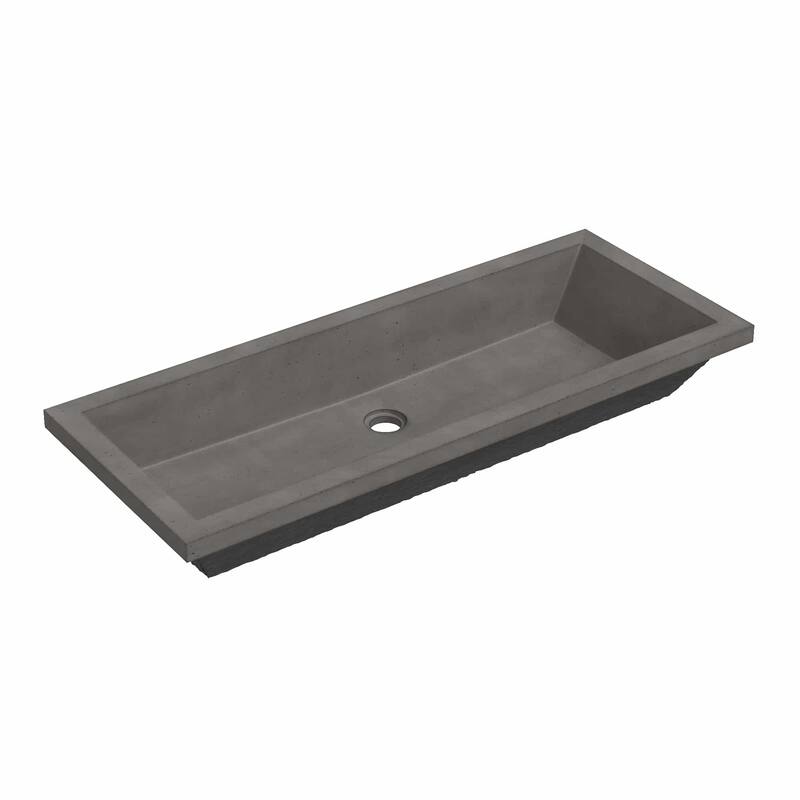 Native Trails NSL3715 NativeStone 37" Rectangular Concrete Undermount - Slate