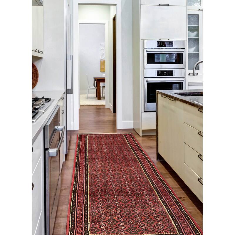 ECARPETGALLERY Hand-knotted Andelz Red Wool Rug - 2'9 x 9'6