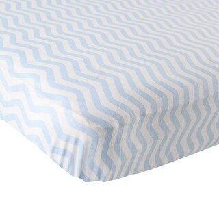Luvable Friends Baby Boy Fitted Crib Sheet, Blue Chevron, One Size - Blue Chevron - One Size