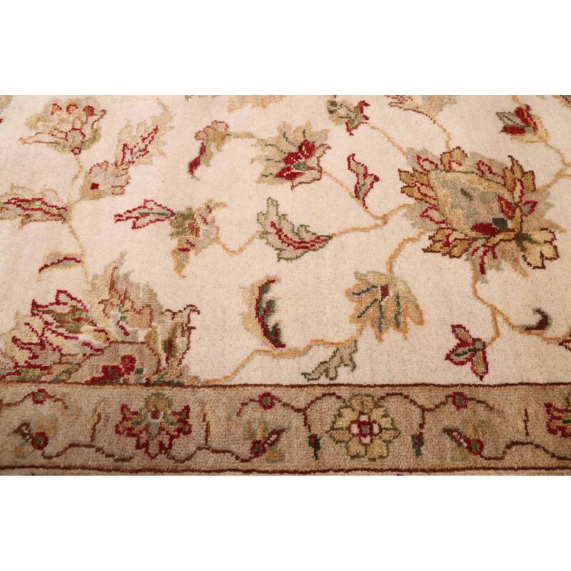 ECARPETGALLERY Hand-knotted Jamshidpour Ivory Silk, Wool Rug - 7'11 x 10'0