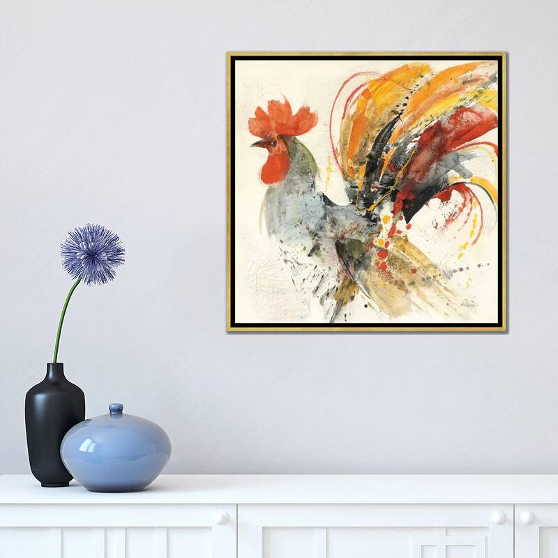 iCanvas "Festive Rooster II" by Albena Hristova Framed Canvas Print