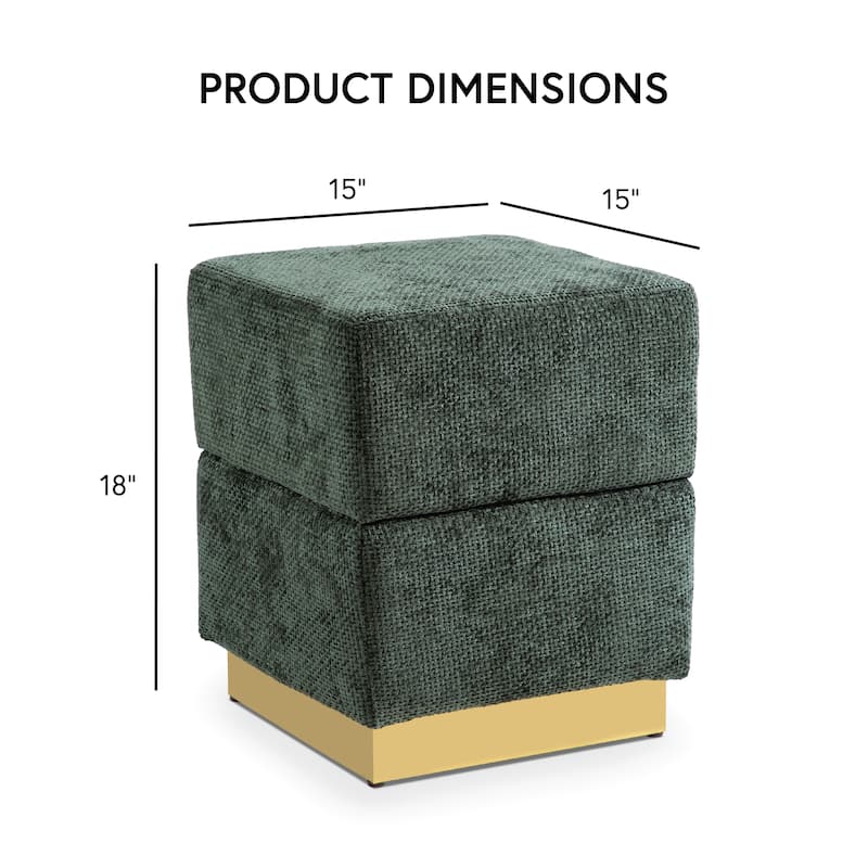 Furniture of America Dashiell Modern 15-inch Chenille Cube Storage Ottoman