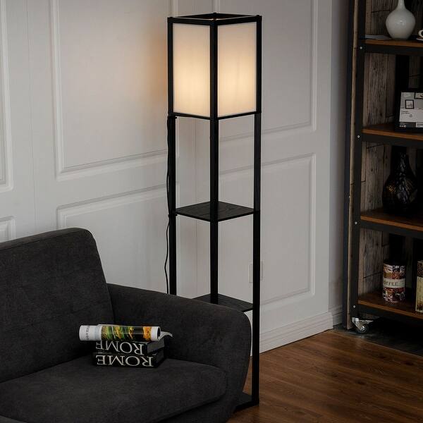Shop Costway Modern Shelf Floor Lamp Lighting Home Living Room W