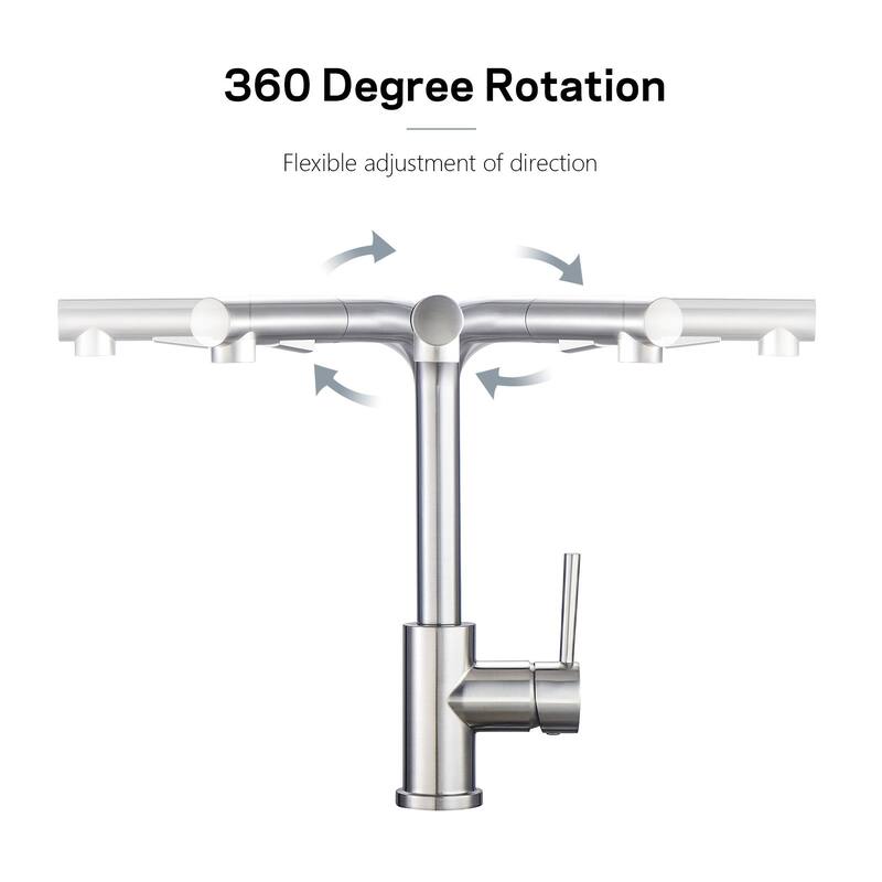 Kitchen Sink Faucet High Arch Single Handle Brushed Nickel Kitchen Faucet