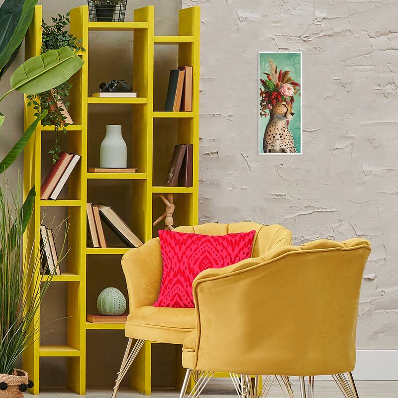 Stupell Elegant Leopard with Flower Arrangement Wall Plaque Art Design By Heather Gauthier