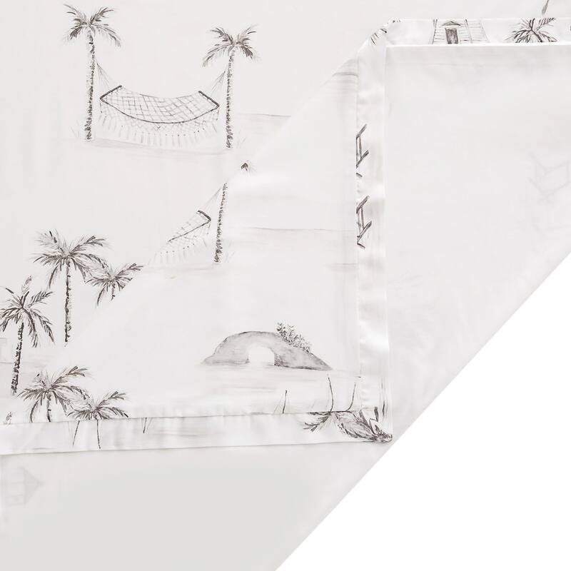 HiEnd Accents 100% Lyocell Seaside Watercolor Toile Comforter Set, 3PC
