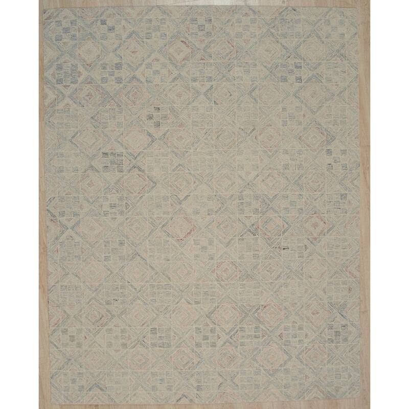 Multi Hand-Tufted Wool Transitional Modern Tufted Rug, 7'6 x 9'6, Plush Soft Statement Rug - L