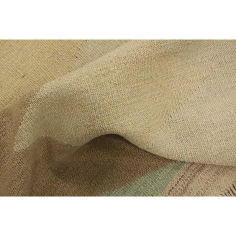 Hand Woven Oriental 100% Wool Carpet Southwestern Modern Multi-Colored Kilim Runner Rug - 5' 10'' X 2' 0''