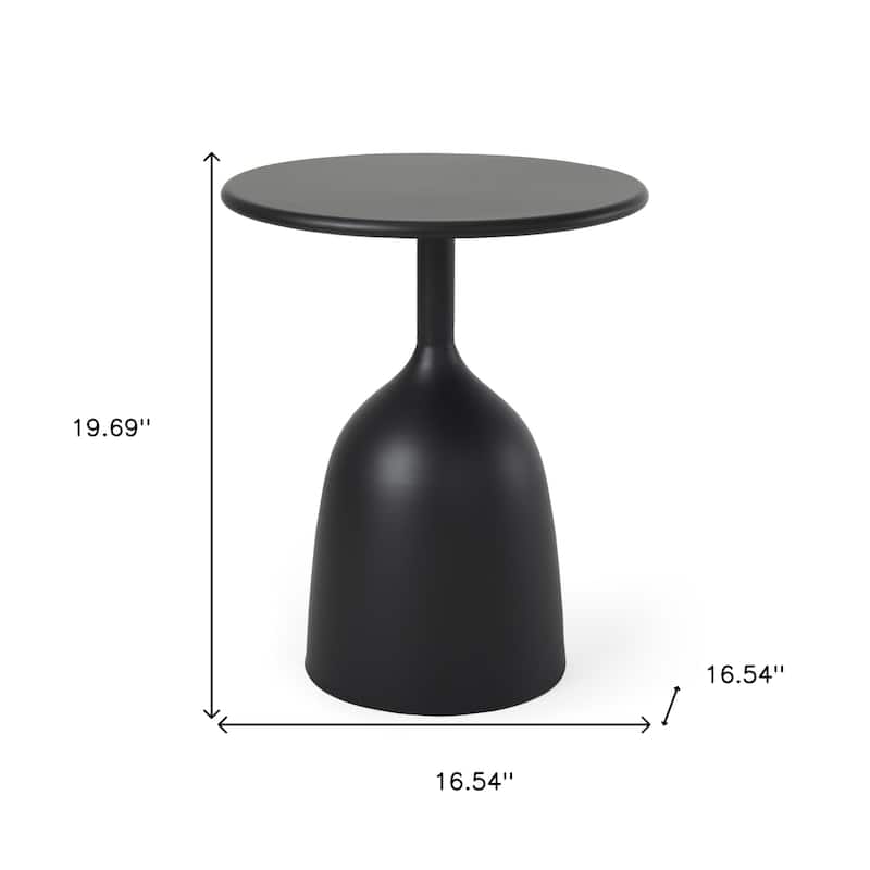 HomeRoots 17" Black Iron and Metal Tray Table - 16.54 in. x 19.69 in. x 16.54 in.