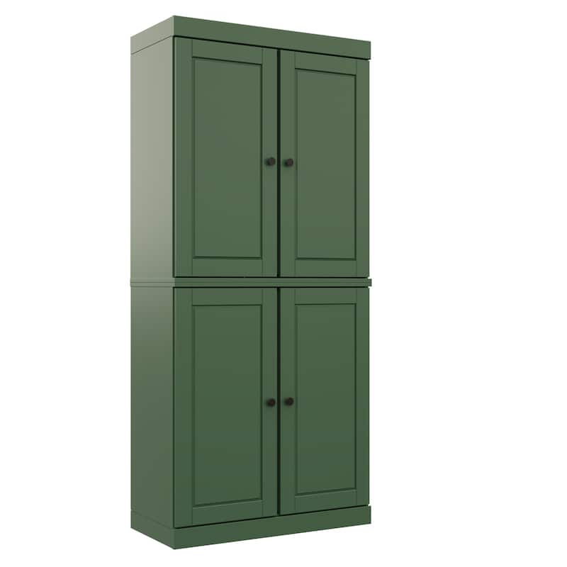 Palace Imports 100% Solid Wood 6-Shelf Bookcase with Solid Doors and Adjustable Shelves