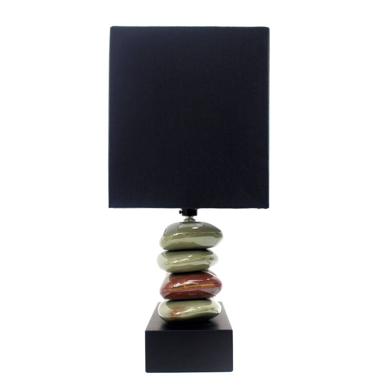 14 in. Black Finish Table Lamp with Black Shade, Sturdy Table Lamp for Living Rooms and Bedrooms