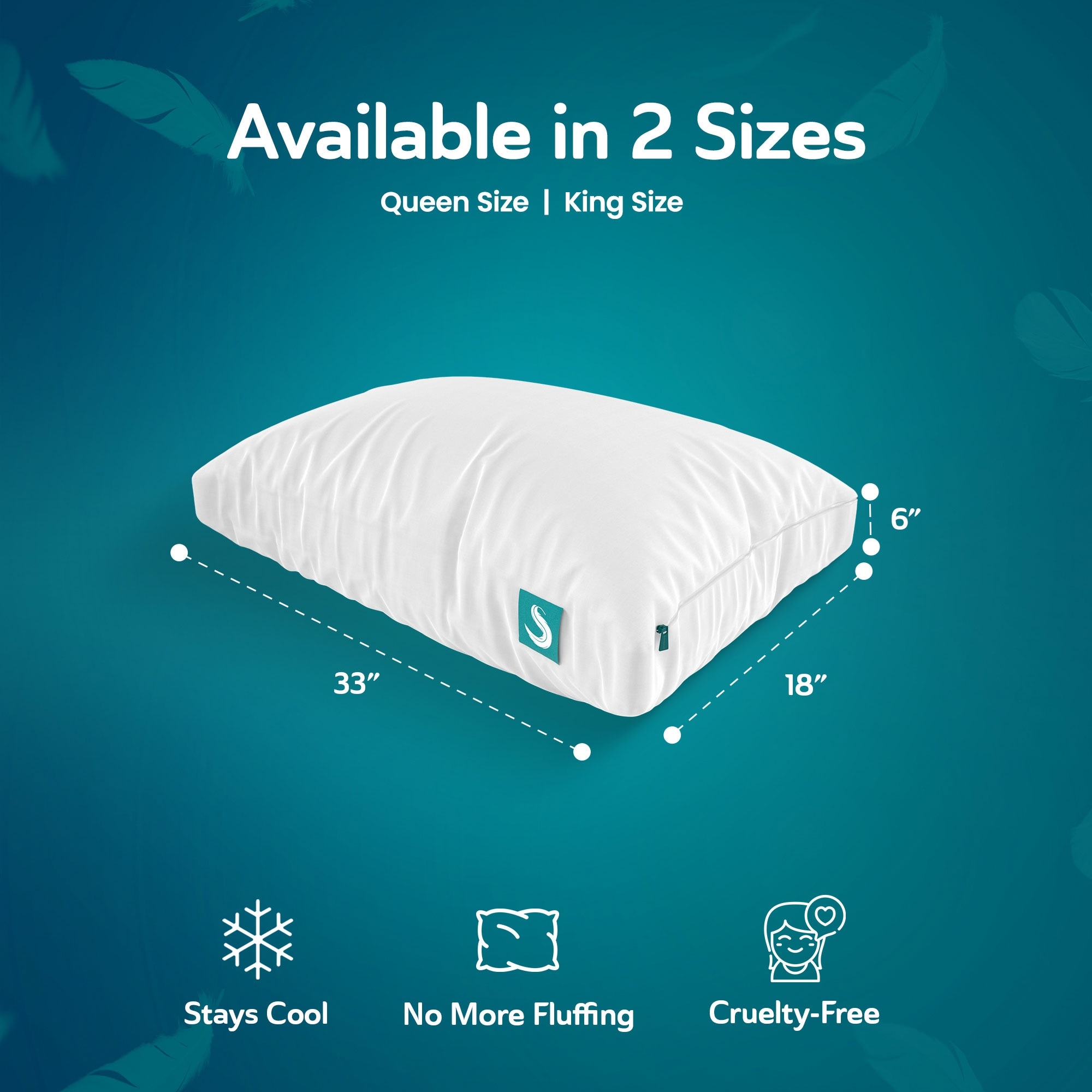 Sleepgram Bed Support Sleeping Pillow with Microfiber Cover, Queen